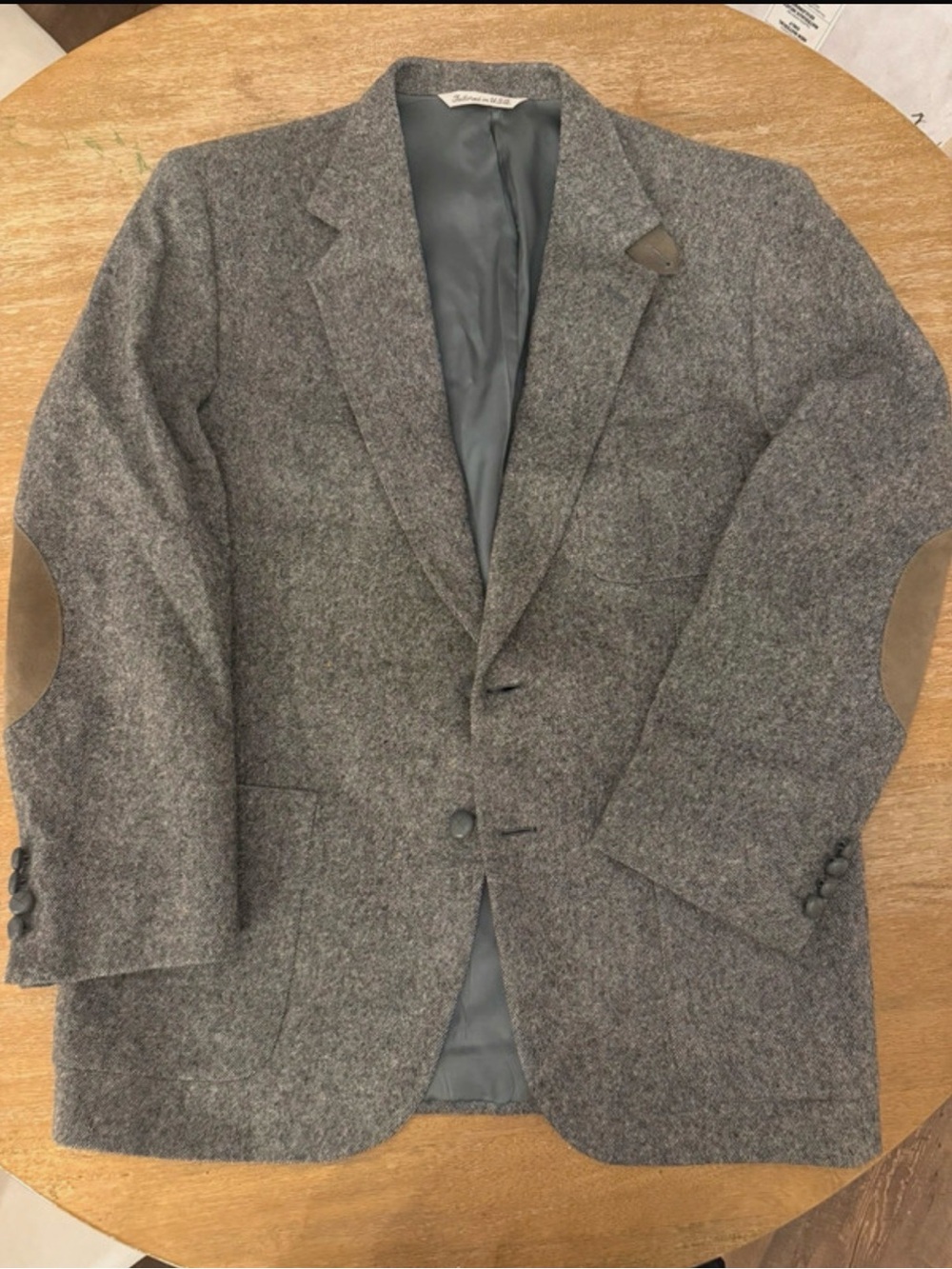 Vintage Tailored Hunt Club Tweed Sport Coat with Elbow Patches 42R